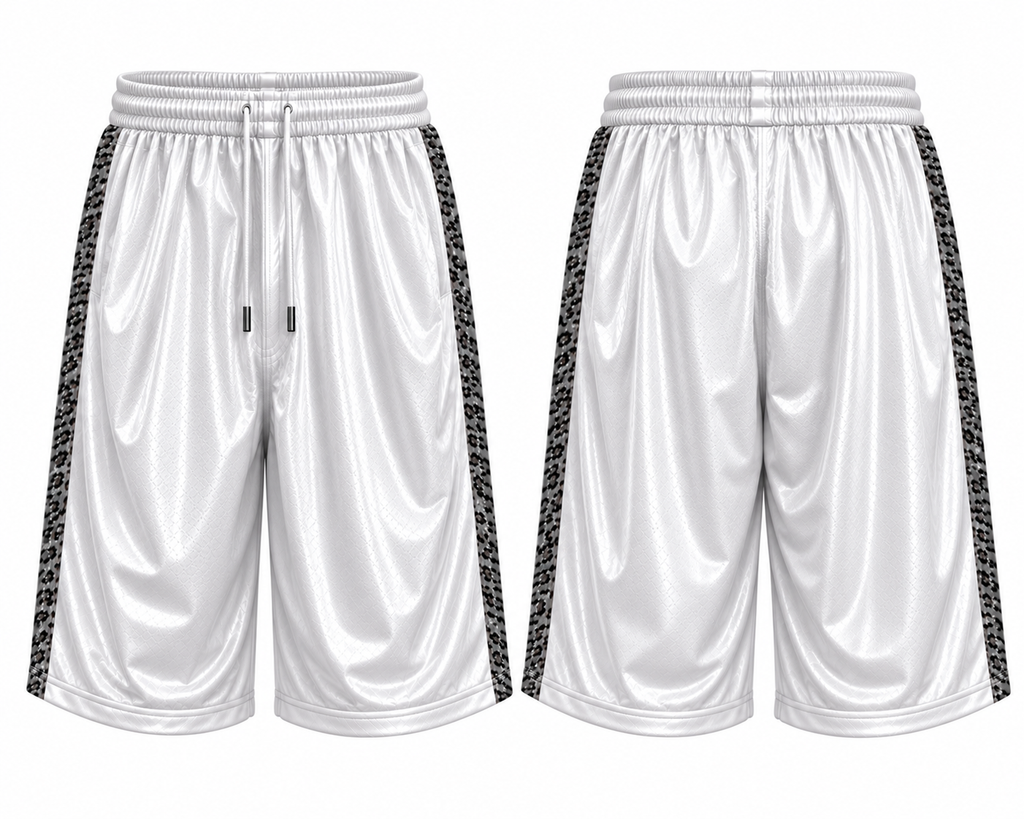 Cheetah Stripe Shiny Recycled Polyester Streetwear Shorts