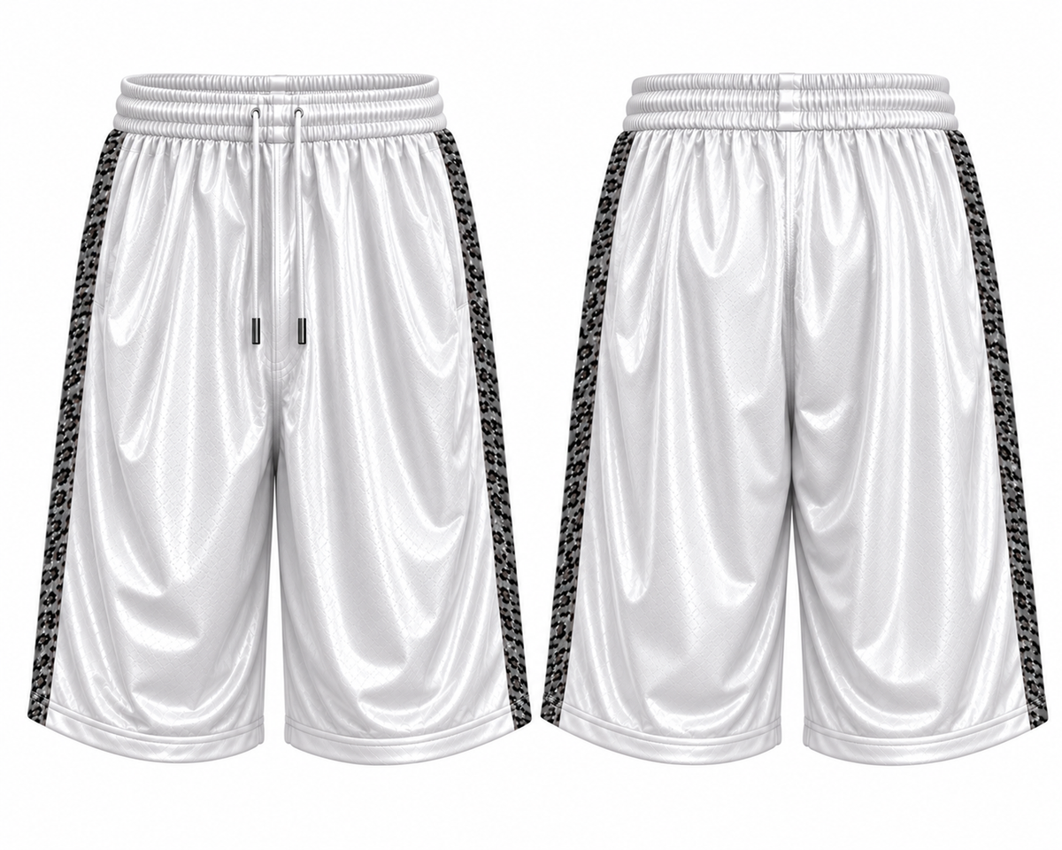 Cheetah Stripe Shiny Recycled Polyester Streetwear Shorts