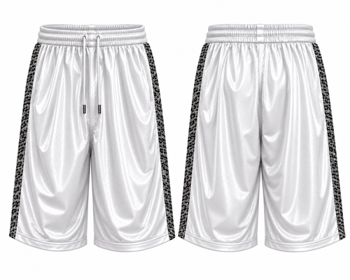 Cheetah Stripe Shiny Recycled Polyester Streetwear Shorts
